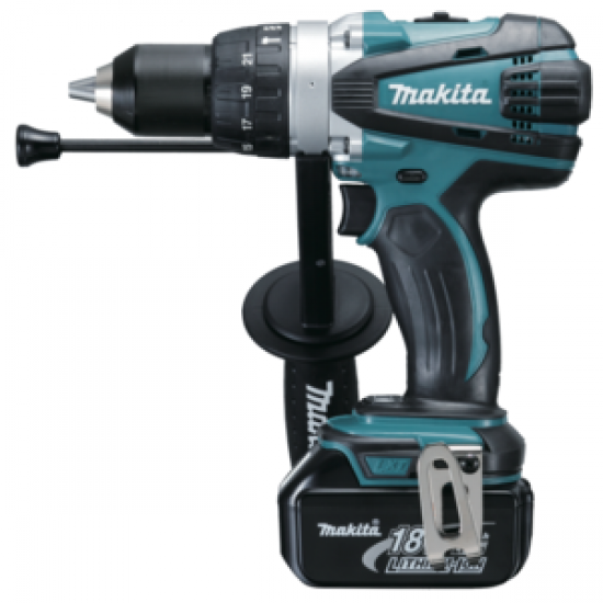 Masina de gaurit si insurubat cu percutie DHP458 Makita, 91 Nm, 18 V, kit acumulatori