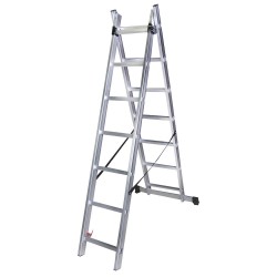 Scara dubla aluminiu BISONTE STR207 2 x 7 trepte
