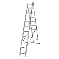 Scara dubla aluminiu BISONTE STR211 2 x 11 trepte 