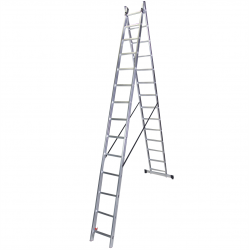 Scara dubla aluminiu BISONTE STR214 2 x 14 trepte